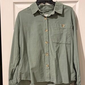 Kensie Women's Green Button Down Shirt